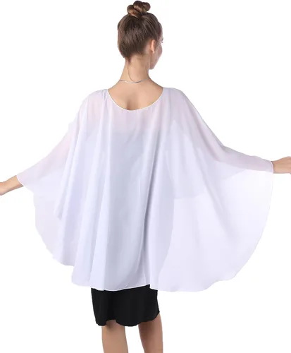 Miniatura 6 de Baoqiya Capas de gasa Capelets transparentes Poncho de capa larga para mujeres más