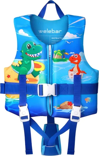 Miniatura 7 de Chaleco de natación para niños, flotadores para niños pequeños con correa de seguridad ajustable, ayudas de natación, flotador infantil, traje