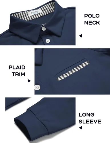 Miniatura 6 de Arshiner Polo de manga larga para niños, polo de algodón con bolsillo para niños