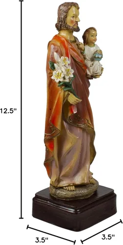 Miniatura 6 de Northlight Figura de mesa de resina religiosa de San José de 9 pulgadas