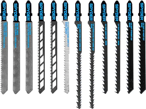 Spyder Juego de 12 piezas de sierra de calar doble, esqueleto, madera, metal