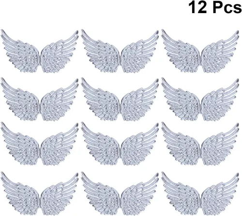 Miniatura 7 de NUOBESTY Parches bordados en forma de ala de ángel, apliques de hierro para coser en plata, para ropa, jeans, decoración de manualidades