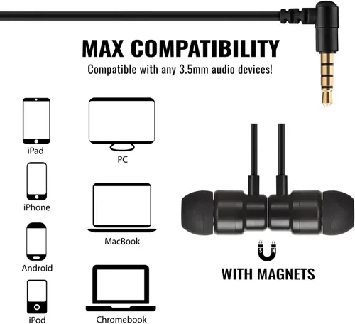 Miniatura 4 de UliX Rider - Auriculares intraurales con cable, auriculares con micrófono, con cable antienredos, auriculares para iPhone, iPad, Samsung