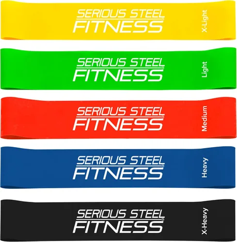 Miniatura 12 de Serious Steel Fitness Mini bandas de resistencia Bandas elásticas de rehabilitación y prehab Bandas de entrenamiento de ejercicio de 12 pulgadas