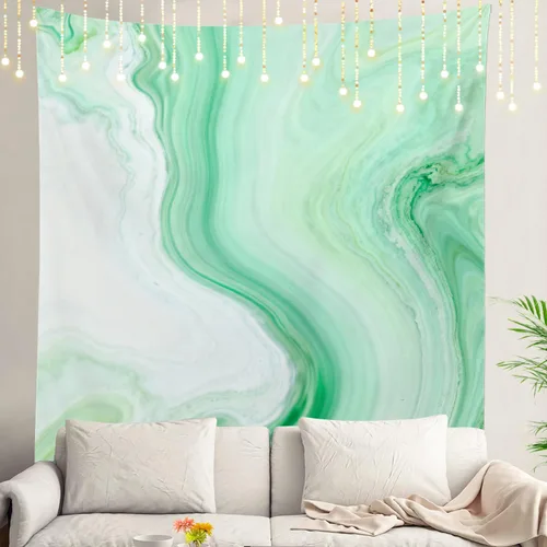 Miniatura 135 de Shrahala Tapiz de pared azul brillante, acuarela azul degradado para colgar en la pared, tapiz grande decorativo de fibra de poliéster, dobladillo