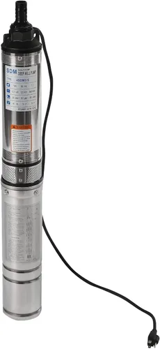 Miniatura 16 de Bomba sumergible de pozo profundo, bomba de agua de acero inoxidable de 12 V 180 W CC, flujo de 6.6 GPM, elevación de 82 pies, para riego de ranchos