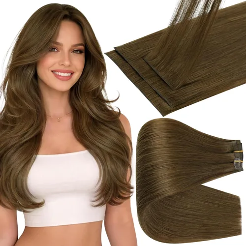 Miniatura 12 de Full Shine Invisi Edge - Extensiones de cabello con clip sin costuras, color negro azabache, cabello Remy inyectado de trama invisible para cabello