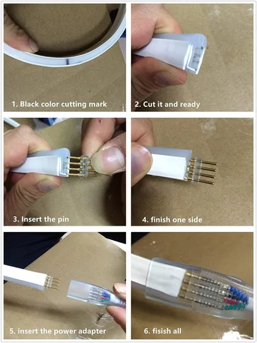 Miniatura 7 de Tira de luz LED RGB de neón, AC110-120 V/flexible, impermeable, regulable, multicolor, multimodos, cuerda de luz + control remoto de 24 teclas