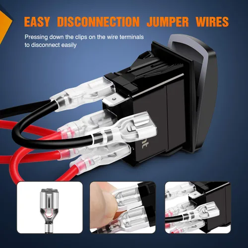 Miniatura 6 de Nilight Interruptor basculante de luces LED POD, interruptor de barra de luz LED, interruptor de encendido/apagado láser de 5 pines, interruptor