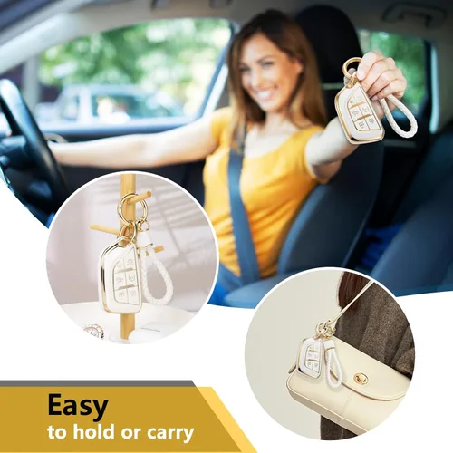 Miniatura 4 de para Cadillac - Funda para llavero con cuerda trenzada metálica, funda suave mejorada para 2020 en adelante CT4 CT5 CT6 XTS XT4 XT5 ATS, etc.