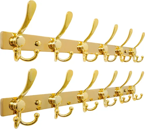 Miniatura 49 de Dseap - Perchero para montaje en pared, base resistente calibre 12 vs Flimsy de 0.039 pulgadas, ganchos sólidos antidesgarros, montaje en perno