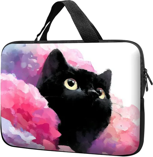 Miniatura 32 de Funda para laptop con asa de 10 pulgadas, impermeable, diseño de lentes de sol de alpaca, funda para computadora compatible con MacBook Air, Pro