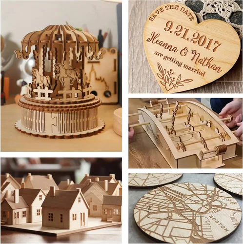 Miniatura 6 de Paquete de 18 hojas de tilo de 12 x 24 x 1/8 pulgadas, madera de tilo de gran tamaño para corte y grabado láser, tablero de madera contrachapada