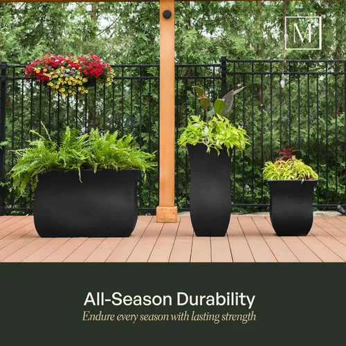 Miniatura 4 de Mayne Valencia - Maceta de 30 pulgadas de alto, resistente a la intemperie, para flores, diseño duradero para interiores y exteriores, para patio