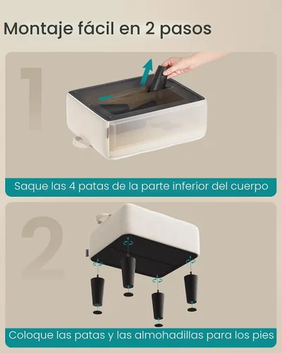 Miniatura 6 de SONGMICS Taburete para pies con patas, Otomán Taburete Pequeño, Asiento de Terciopelo con Cojín Grueso, para Sala de Estar, Dormitorio, Entrada