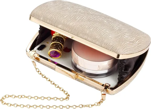 Miniatura 6 de Bolso de mano dorado, bolsos de mano dorados para mujer, para noche, boda, cóctel, fiesta, bolsa de noche, bolso cruzado de hombro..