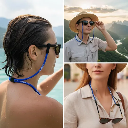 Miniatura 4 de BILIONE Correa para gafas, soportes deportivos para gafas alrededor del cuello para hombres y mujeres, cadena de cordón para lentes de sol
