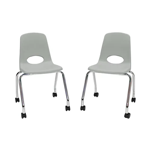 Miniatura 13 de FDP - Silla escolar móvil de 18 pulgadas con ruedas para niños, adolescentes y adultos, asiento ergonómico para aprendizaje en casa, aula u oficina