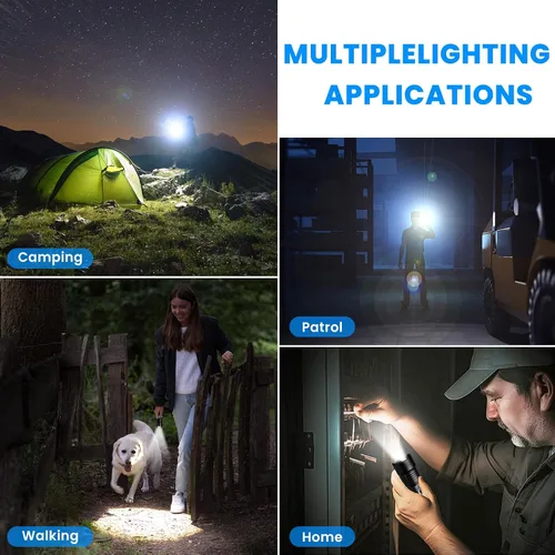 Miniatura 6 de Linterna recargable de 99,000 lúmenes - Paquete de 3 linternas LED brillantes con 5 modos, linterna impermeable de mano para camping, hogar, exterior