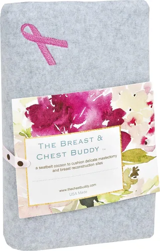 Miniatura 3 de The Breast and Chest Buddy Almohada de mastectomía y cojín para cinturón de seguridad para sitios de mastectomía y reconstrucción mamaria gris