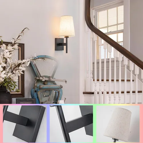 Miniatura 7 de YHCDLAMP Juego de dos apliques de pared que funcionan con pilas, luces de pared que funcionan con pilas con control remoto, lámpara de pared RGB