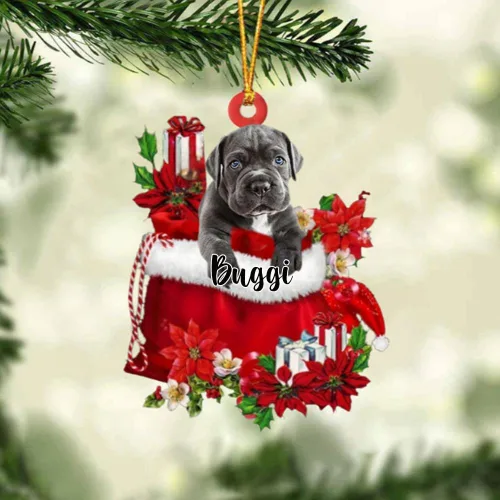 Miniatura 41 de Perro Akita Inu personalizado en bolsa de regalo, adorno de Navidad, nombre personalizado, regalo para amantes de los perros, familia, Navidad