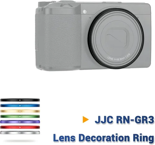 Miniatura 2 de JJC Tapa de anillo de decoración de lente de metal para Ricoh GR III GR III HDF GR3 GR3 HDF Accesorios Reemplaza Ricoh GN-1 Ring Cap - Negro