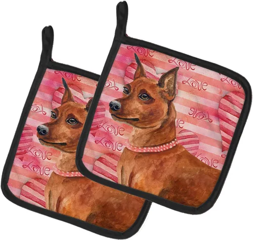 Miniatura 298 de Caroline's Treasures BB9655PTHD - Juego de soportes para ollas de cocina resistentes al calor, almohadillas calientes para horno, 7 1/2 x 7 1/2