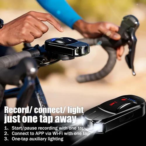 Miniatura 9 de Cámara de bicicleta Cámara de acción de pulgar pequeña, IPX6 impermeable, inalámbrica, con soporte para bicicleta, para ciclismo, deportes, vlogging