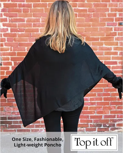 Miniatura 4 de Top It Off Elsa - Poncho de bambú para mujer, de punto fino, de lujo, hecho de bambú 100% natural, pieza de capas para mayor calidez