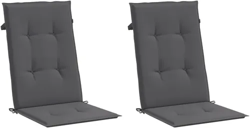 Miniatura 3 de Cojines para silla de jardín con respaldo alto, 2 piezas, color antracita, 47.2 x 19.7 x 1.2 pulgadas, cojines de tela para sillas de comedor