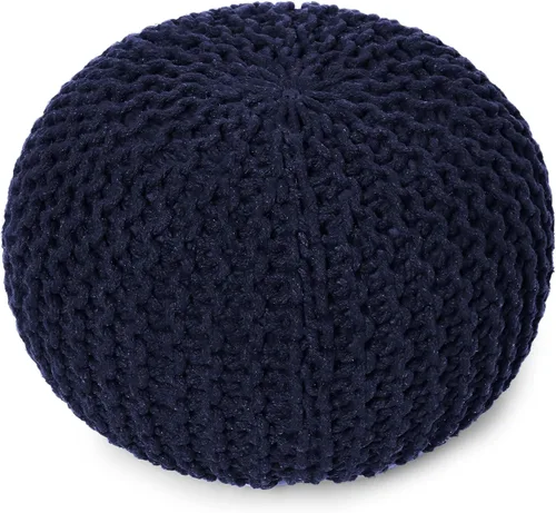 Miniatura 15 de REDEARTH Puf Otomano Redondo - Tejido a Mano con Cable Estilo Boho, Decoración del Hogar, Puf Circular, Reposapiés para Sala de Estar - Guardería
