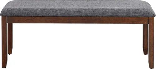 Asiento de banco de comedor, banco de zapatos con cojín de tela de lino, banco de piano con almohadilla antideslizante y pata de madera de goma,