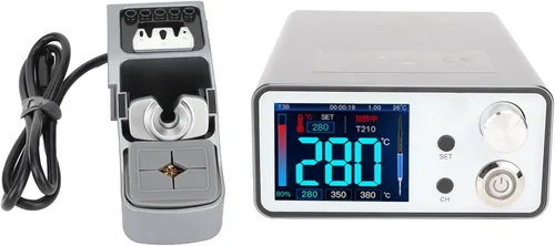 Miniatura 6 de Estación de soldadura inteligente, pantalla digital de grado profesional, control PID de 96 W, mango T210 de calentamiento rápido para reparación