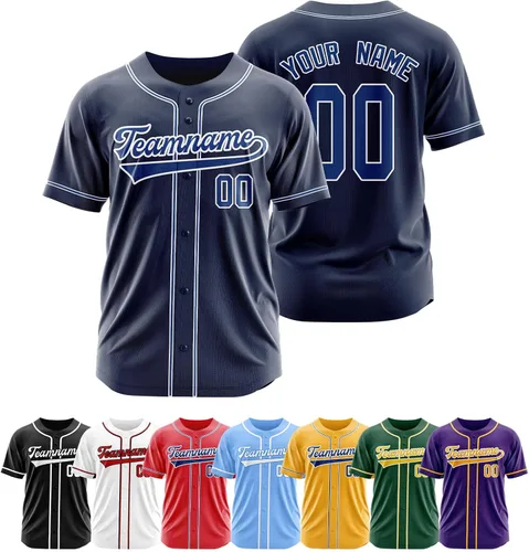 Miniatura 13 de Camiseta de béisbol personalizada, camisetas de béisbol con número de nombre personalizado, camisas de béisbol uniformes personalizadas