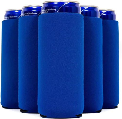 Miniatura 11 de QualityPerfection Fundas delgadas para enfriar latas, cerveza/energía (paquete de 6) para bebidas en blanco, 12 onzas, alta calidad, 0.157 in