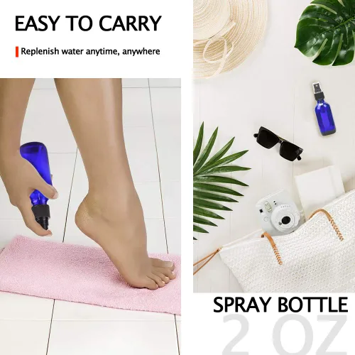 Miniatura 6 de Wedama Botella con atomizador, botellas de spray de vidrio de niebla fina de 2 onzas, recipientes pequeños de líquido recargables para regar flores