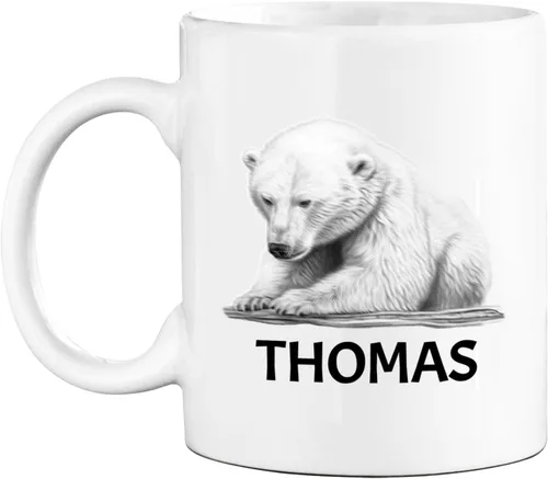 Miniatura 18 de Taza de café con nombre personalizado de oso de 11 y 15 onzas, taza de cerámica blanca con dibujo a lápiz de oso personalizado, regalo para niños