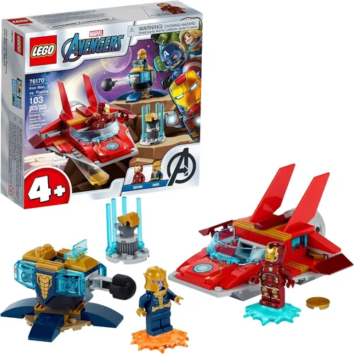 Miniatura 4 de LEGO Marvel Avengers Iron Man vs. Thanos 76170 Genial, juguete coleccionable de construcción de superhéroes para niños con las minifiguras de Marvel
