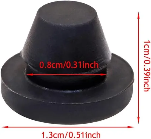 Miniatura 2 de ONLYKXY 5 piezas de silicona negra redonda tipo cierre a presión para muebles, tapones para orificios de muebles, tapa protectora (0.315 in)