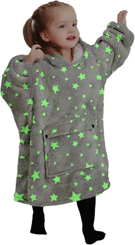 KFUBUO Manta Ponible con Capucha para Niños Pequeños Sudadera Manta de Sherpa con Bolsillo Lindas Sudaderas con Capucha para Niña y Niño de 2-6 Años