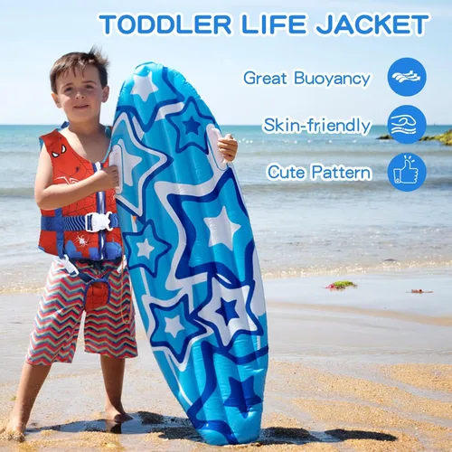 Miniatura 2 de Chaleco de natación para niños pequeños con doble correa de seguridad ajustable para niños de 1 a 9 años en adelante, chaqueta de natación