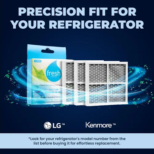 Miniatura 2 de mist Fresh LG LT120F Filtro de aire de repuesto, Modelos compatibles: Kenmore Elite 9918, 795 y LG ADQ73214404, LMXS30776S, paquete de 3 - Fresco