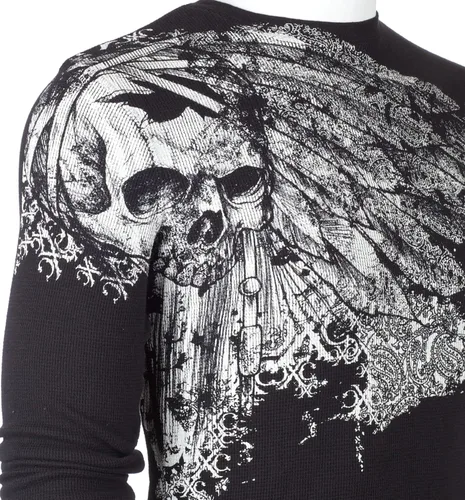 Miniatura 5 de Xtreme Couture by Affliction - Camisa térmica para hombre, color negro envejecido