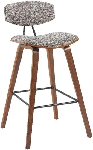 Miniatura 21 de Armen Living Fox - Taburete de bar moderno de mediados de siglo de piel sintética gris y madera negra de 25.5 pulgadas Piel sintética gris/negro