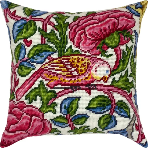 Miniatura 4 de Kit de bordado floral para adultos y principiantes - Lodden. Claveles de William Morris de 16 × 16 pulgadas con diseño impreso claro y preciso