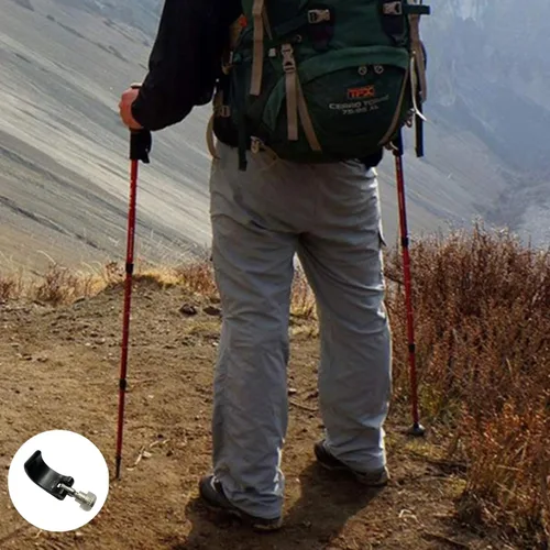 Miniatura 7 de Paquete de 2 manijas de bloqueo para bastón de caminar, poste de escalada, bloqueo externo, clips de bloqueo para bastón de trekking, pieza