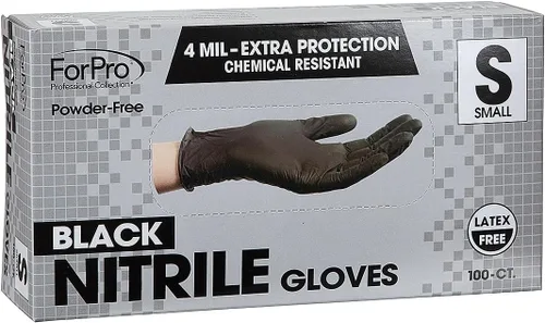 Miniatura 2 de ForPro Disposable Nitrile Gloves, Chemical Resistant, Powder-Free, Latex-Free, Non-Sterile, Food Safe, 4 Mil Negro