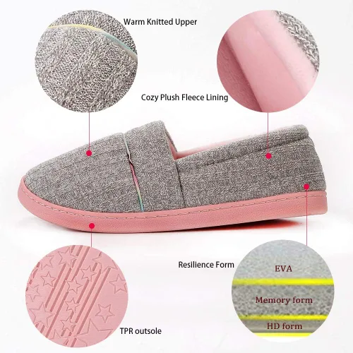 Miniatura 3 de Urbancolor Pantuflas de interior lavables con espalda cerrada para mujer, antideslizantes, transpirables, para el hogar