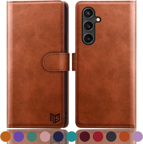 SUANPOT Funda tipo cartera para Samsung Galaxy S23 FE con bloqueo RFID, tarjetero de piel sintética con tapa y tapa para teléfono para Samsung S23